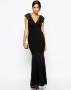 Lipsy Lace Bandage Maxi Dress - Black