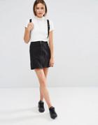 New Look Zip Through Skirt - Black