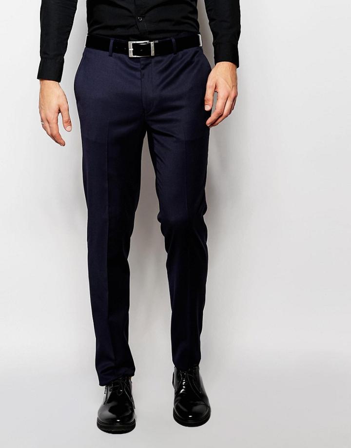 Asos Skinny Tuxedo Suit Trousers In Navy - Navy
