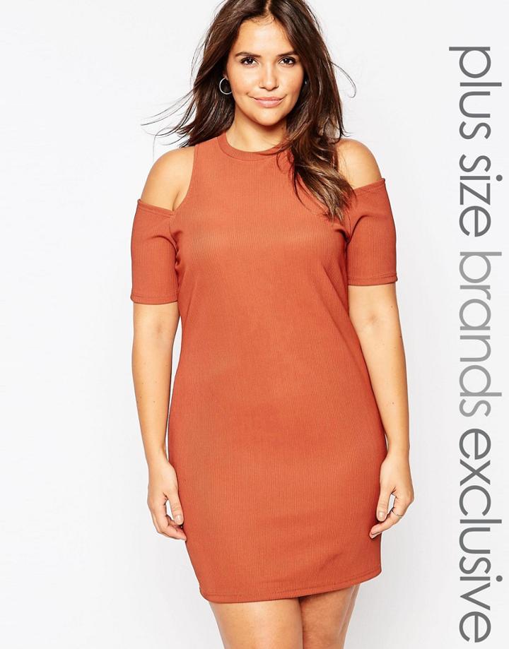 Alice & You Cold Shoulder Body-conscious Dress - Red