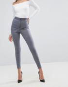 Asos Rivington High Waisted Jegging In Sofie Gray - Gray