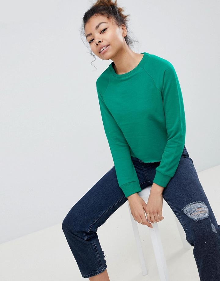 Brave Soul Crop Sweatshirt - Green
