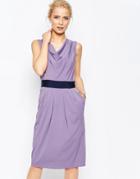 Closet Blu Cowl Neck Pencil Dress - Lilac