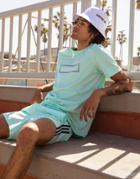 Adidas Originals 'summer Club' Linear Logo Oversized T-shirt In Icy Mint-green