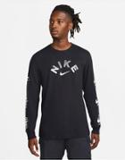 Nike Initial Logo Long Sleeve T-shirt In Black