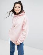 Wasted Paris Oversized Skate Hoodie With Embroidered Front Logo - Pink