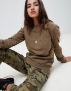 Criminal Damage Distressed Sweatshirt - Green