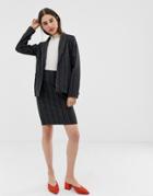 Ichi Pinstripe Skirt - Gray