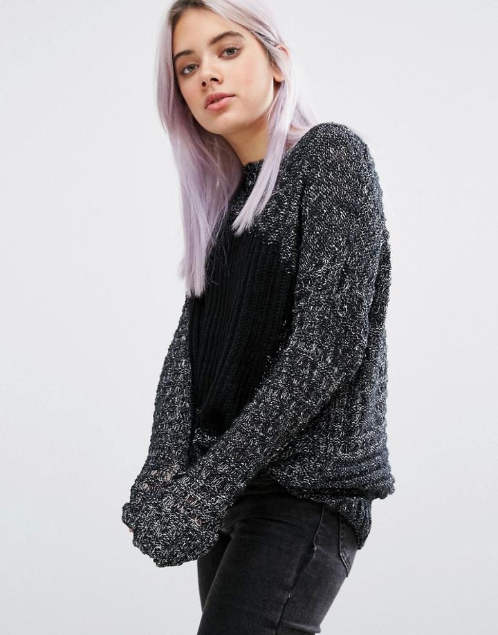 John & Jenn Burton Paneled Sweater - Gray