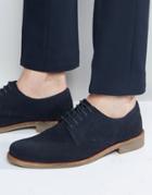 Lambretta Brogues Shoes In Navy Suede - Navy
