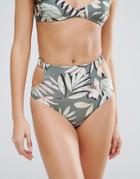 Minkpink Tropical Print High Waist Bikini Bottom - Multi