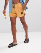 11 Degrees Logo Swim Shorts In Yellow - Yellow