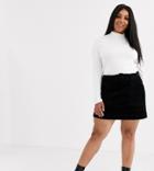 Asos Design Curve Utility Pocket Cord A Line Mini Skirt With Belt