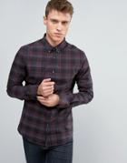 Burton Menswear Slim Smart Check Shirt - Red