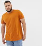 Asos Design Plus Organic T-shirt With Crew Neck In Brown - Brown