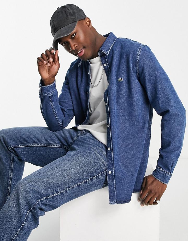 Lacoste Logo Long Sleeve Shirt-blue