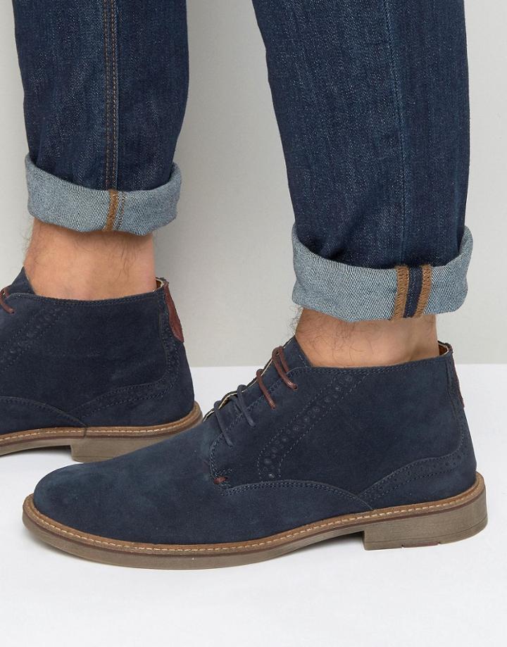 Front Brogue Desert Boots - Blue