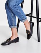 & Other Stories Leather Loafers With Buckle In Black
