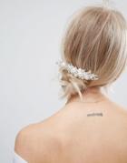 Asos Bridal Pearl And Stone Hair Comb - Silver