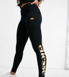 Ellesse Leggings In Black And Gold - Exclusive To Asos