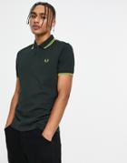 Fred Perry Tipped Polo Shirt In Green
