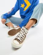 Bershka X Converse Letter Hi-tops - Brown