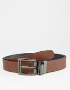 Ted Baker Belt In Leather Reversible - Tan