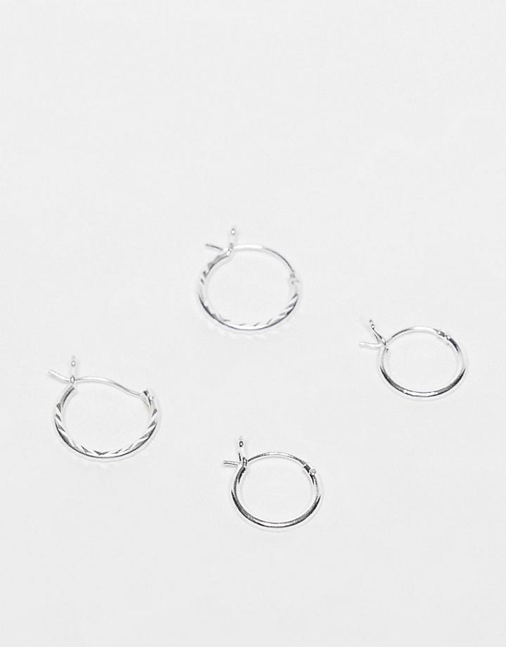The Status Syndicate Sterling Silver 2 Pack Hoop Earrings