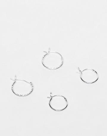 The Status Syndicate Sterling Silver 2 Pack Hoop Earrings