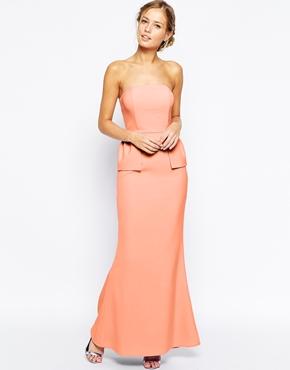 Jarlo Freya Bandeau Dress With Peplum - Orange