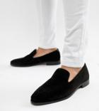 Dune Wide Fit Loafers In Black Velvet - Black