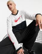 Nike Training Sc Long Sleeved Top In Black And White-multi