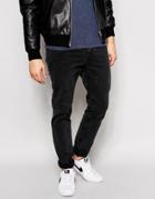 Dr Denim Jeans Clark Slim Fit Black Vintage Wash - Black