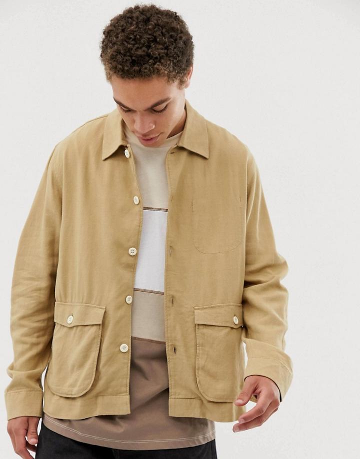 Weekday Stiller Shirt In Tan - Tan