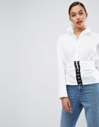 Asos Premium Cotton Corsetted Shirt - White