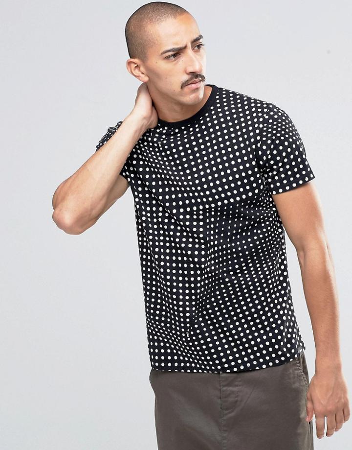 Edwin Factured Dot T-shirt - Black
