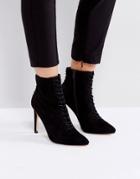 Truffle Lace Up Point Toe Boot - Black