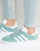 Adidas Originals Gazelle Sneakers In Green Bb5494 - Gray