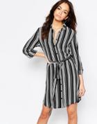 New Look Stripe Shirt Dress - Black