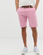 Threadbare Belted Chino Shorts - Pink