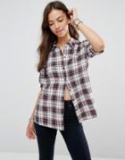 Only Brooklyn Checked Shirt - Cloud Dancer Red Bla