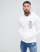 Asos Muscle Hoodie With Back Print In White - White