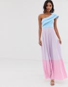 Asos Design Scuba Top Color Block Maxi Dress - Multi