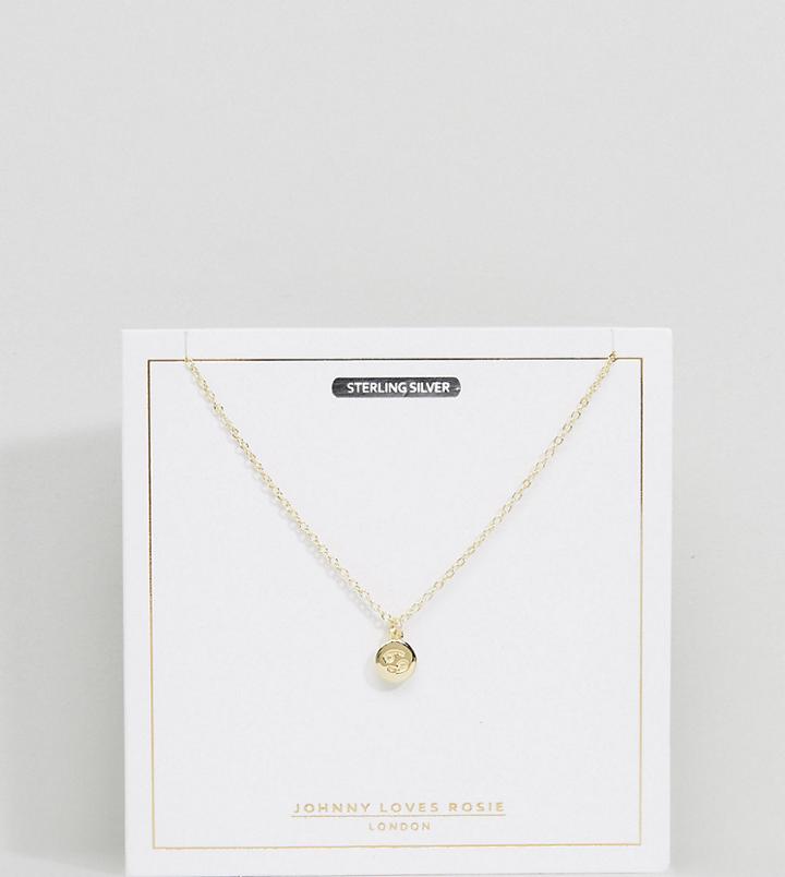 Johnny Loves Rosie Gold Plated Zodiac Cancer Disc Necklace - Gold