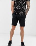 Asos Design Skinny Cargo Shorts In Black - Black