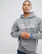 Primitive Skateboarding Hoodie With Script Logo In Gray - Gray