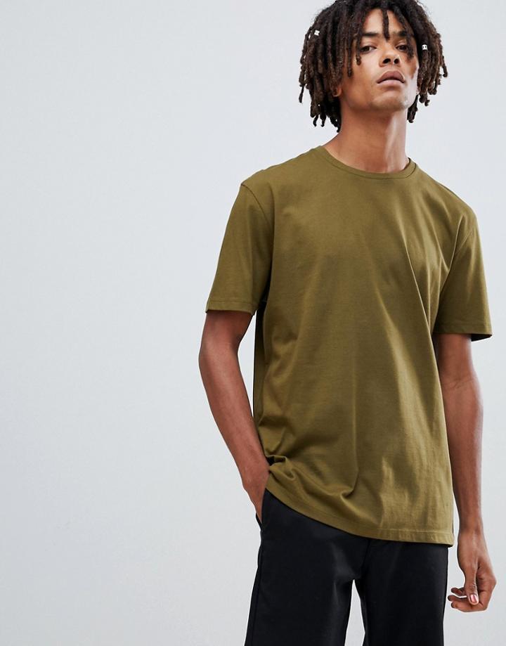 Asos Design Relaxed Fit T-shirt With Crew Neck In Green - Green