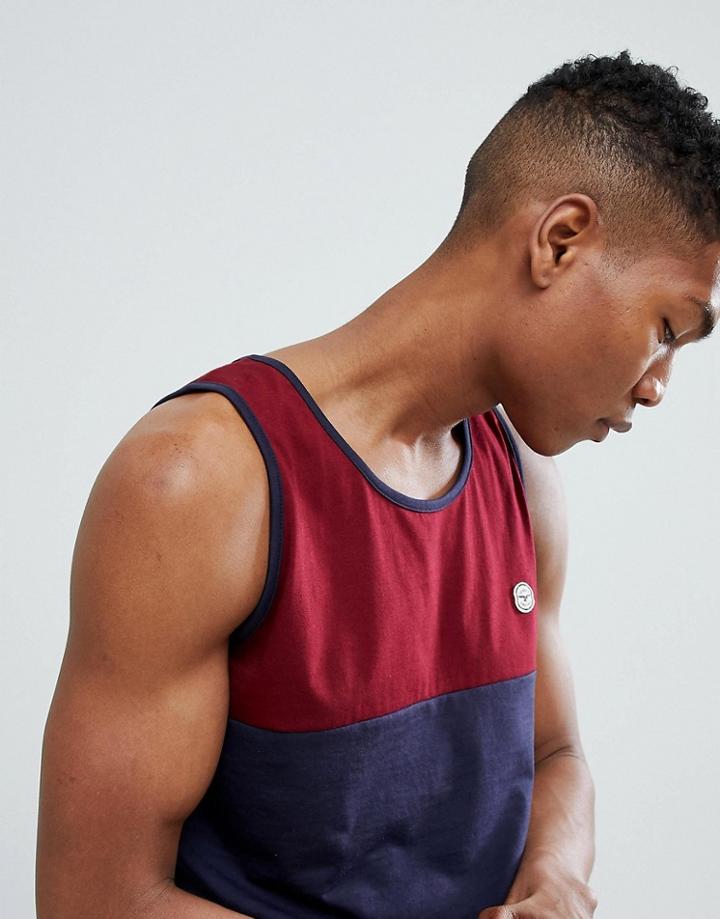 Le Breve Half Tone Tank - Navy