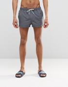 Asos Super Short Length Swim Shorts In Steel Gray - Gray