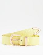 Glamorous Curve Exclusive Belt In Butter Croc With Gold Tipping-yellow